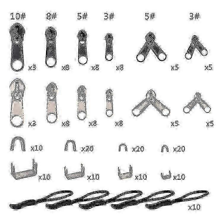 Zipper Repair Kit With Replacement Zippers