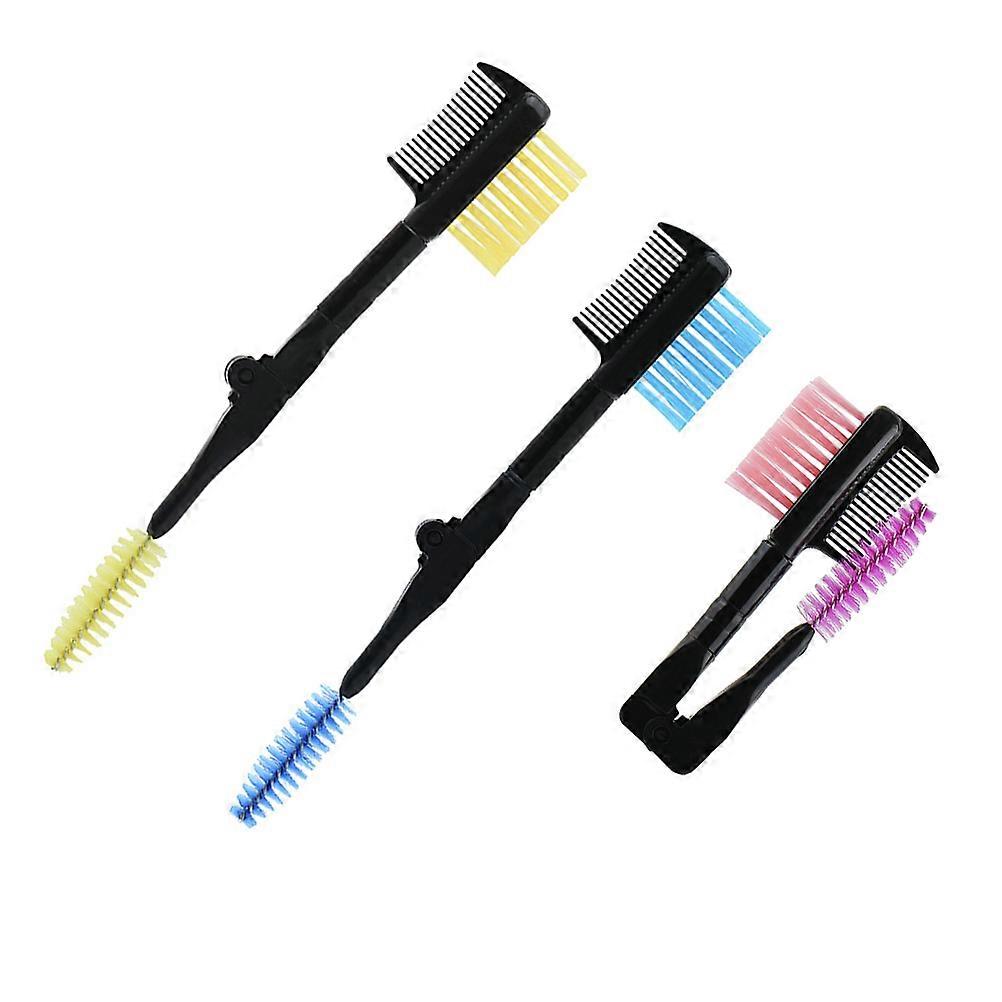 Eyebrow Brush Foldable Eyebrow Comb Tool for Makeup 3Pcs Assorted Color