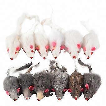 Real Rabbit Fur Cat Toys 12-Pack, Pet Mice Toys for Cats, Children's Pet Toys