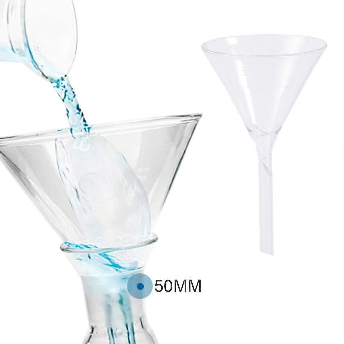 Laboratory Glass Funnel Solid Triangle for Feeding Application 5Pcs