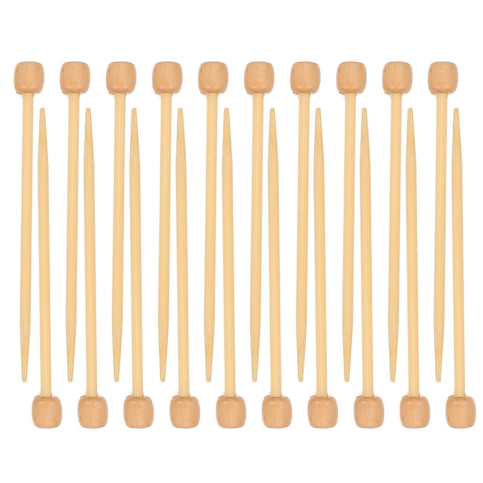 20PCS Einspitz Strickstock Brosche Strickmaterial Holz Strickstäbe
