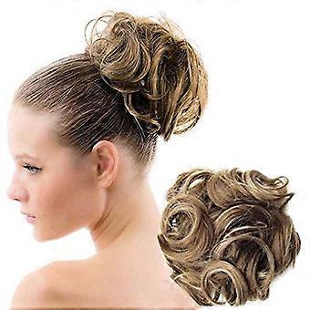 Brown Hair Tuft with Artificial Curly Hair - Dark Blond Mix