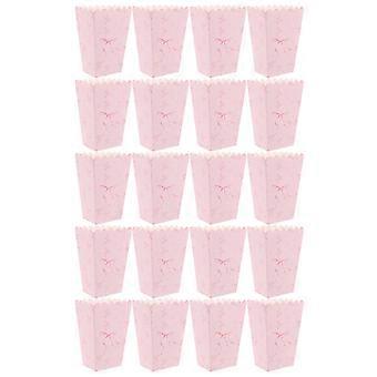 20pcs Popcorn Boxes Paper: Bow Party Popcorn Boxes Favor Bags Candy Container For Birthday Bachelorette Bridal Shower Wedding Party Favor Pink
