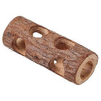 Durable Wood Hamster Tunnel Toy for Pets with Hideout Feature