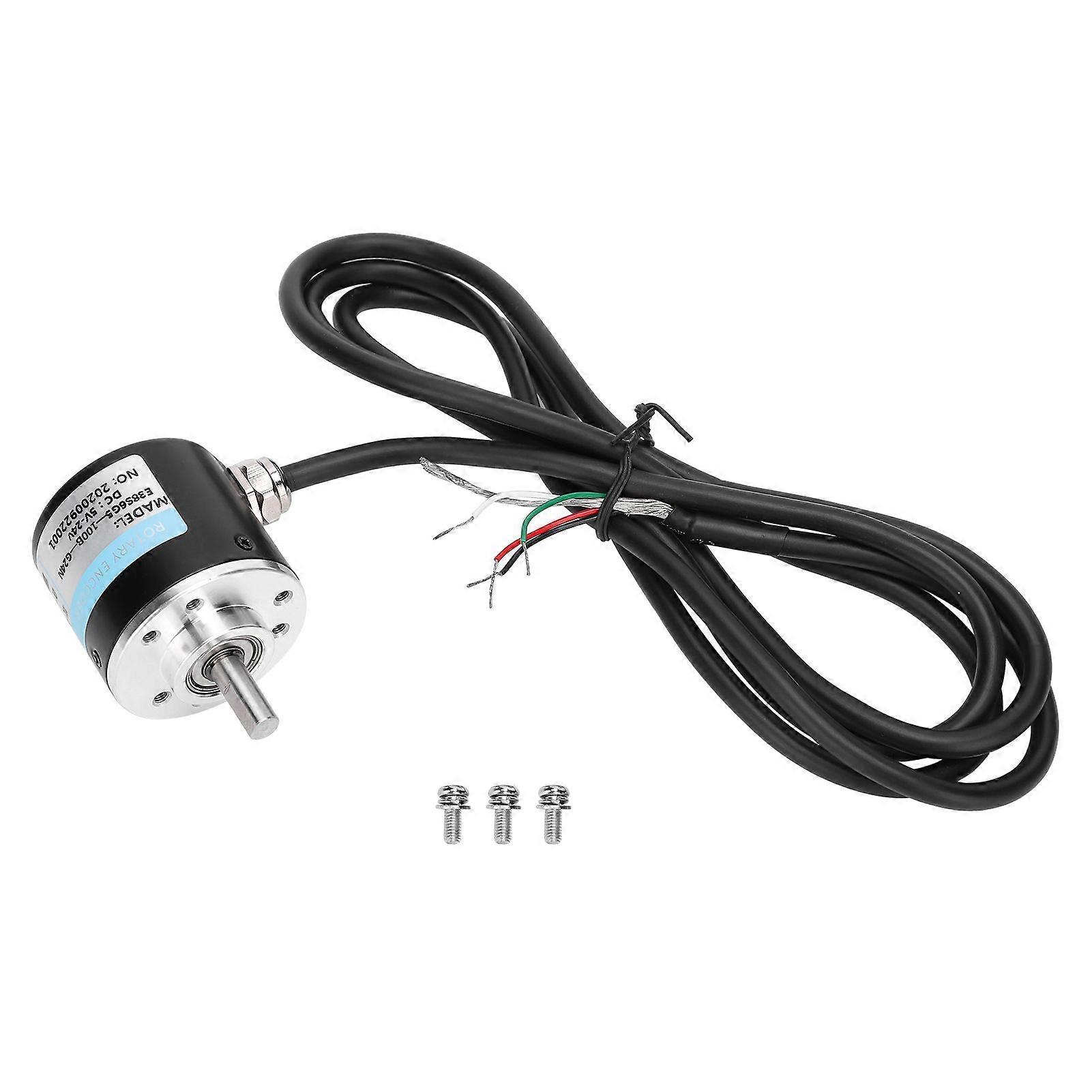 Encoder AB 2?Phase Incremental 5?24V DC Solid Shaft Encoder for Office Automation Engineering100B