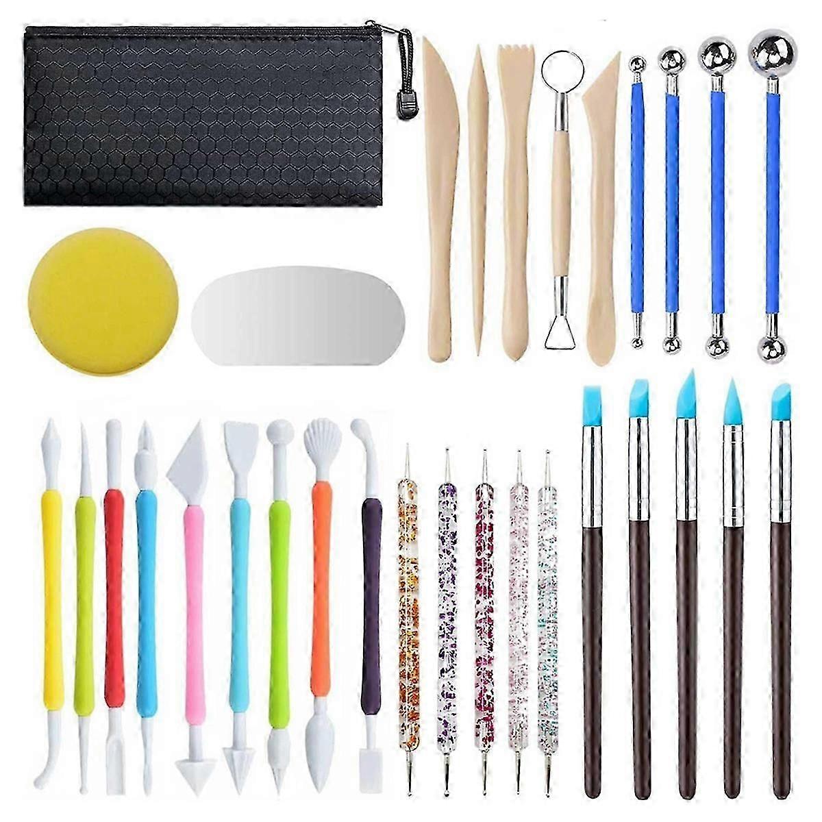 31pcs Clay Tools,Pottery Tools Kit,Air Dry Clay Tools