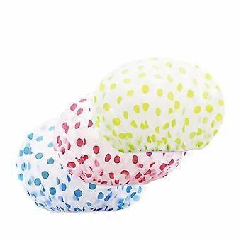 Reusable Waterproof Shower Caps for Women, Hair Shower Covers for Children and Adults with Elastic Bands