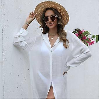 Swimwear With A Hood; Sun-Protective Shirt; Bikini Top For Beach Use; Women's Swimwear With A Loose Fit And Hood; Suitable For Wearing Over Other Clot