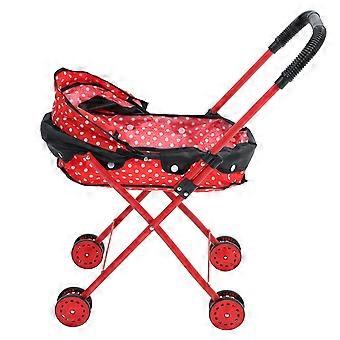 Baby Doll Stroller Toy for Dolls Red Simulated Play Stroller