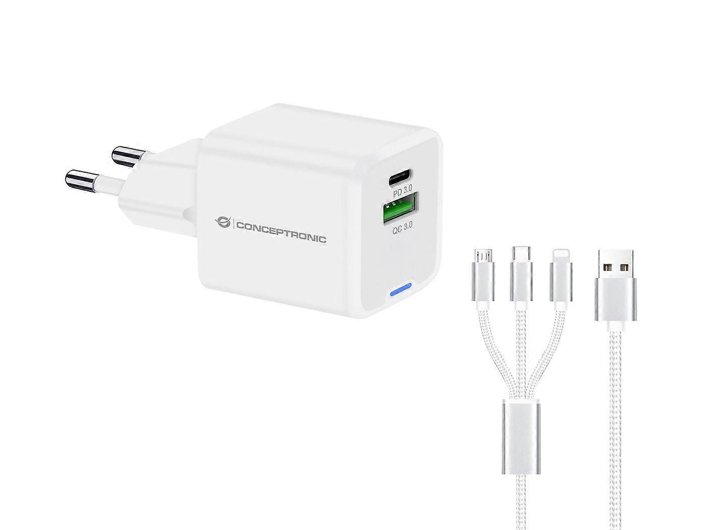 Con cable de carga 3 en 1,