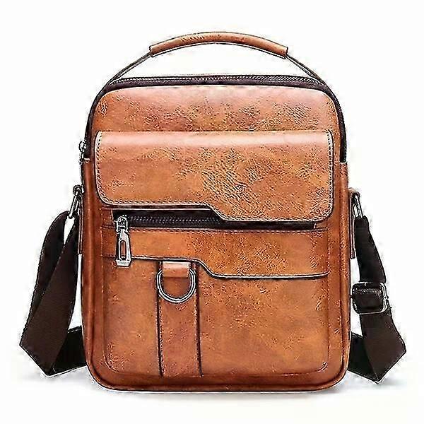 Men's PU leather shoulder bag, large capacity, versatile and practical