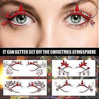 4Pairs Eye Liner Aufkleber leicht zu transportieren Kompaktes Papier Stunning Christmas Fake Eyeliner Aufkleber für Partys