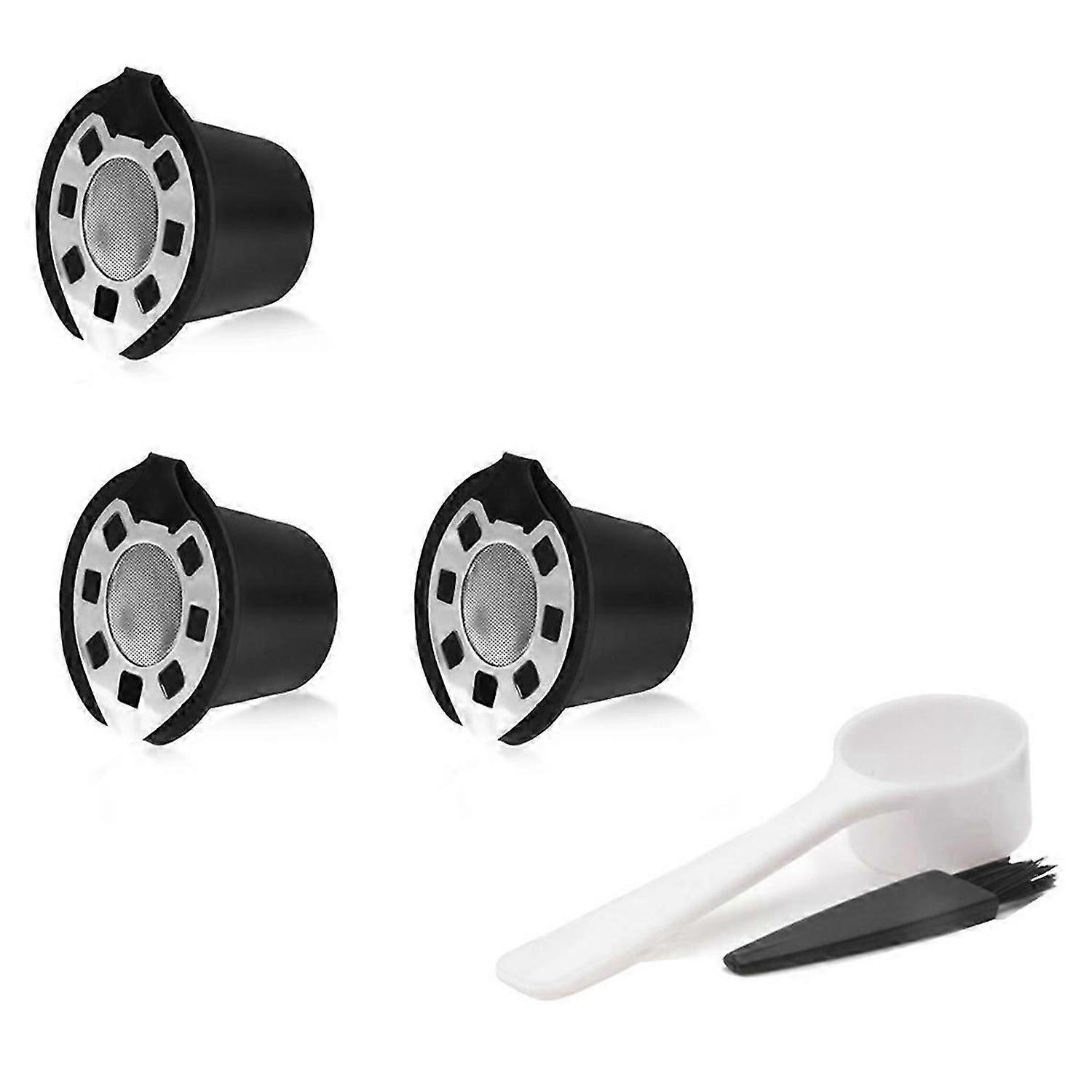 3pcs Reusable Refillable Coffee Capsule Filters For Nespresso Filter