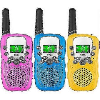 2-pack kinderradio's met een bereik van 5 km en een lcd-zaklamp met achtergrondverlichting voor kinderen van 3 tot 12 jaar. Tweewegradio voor jongens en meisjes.