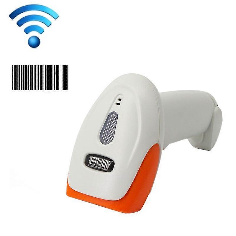 Supermarket Laser Barcode Scanner, Model: One-dimensional Wireless (White)
