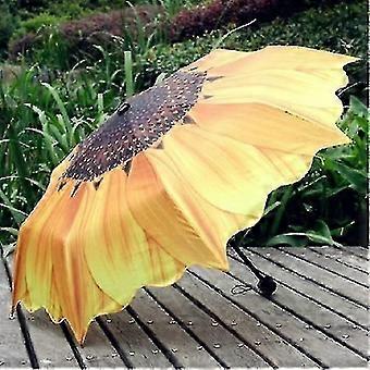 Sunflower Folding Parasol/rain/sun Umbrella Uv Protection