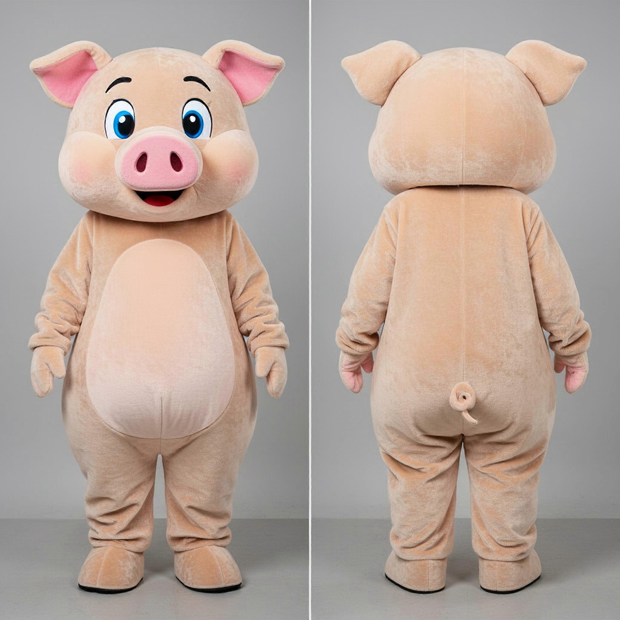 MASTICOT Beige Plump Snout Pig Mascot