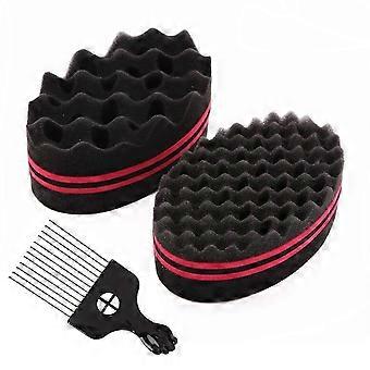 Nirvana Magic Curl Sponge Twist Sponge Double Sided Hair Brush Sponge Hair Twist Curl Sponge Magic Hair Braider Coils Dreadlock Curl Brush 2 Pieces wi