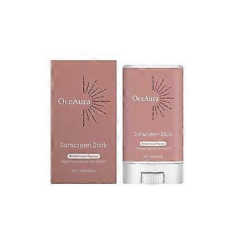 Mineralischer Sonnenschutzstift, Sonnenschutzstift, Sonnencremestift mit Wassermelonengeschmack für Gesicht und Körper, feuchtigkeitsspendender Sonnenstift, nicht fettender Sonnenschutz 15 g