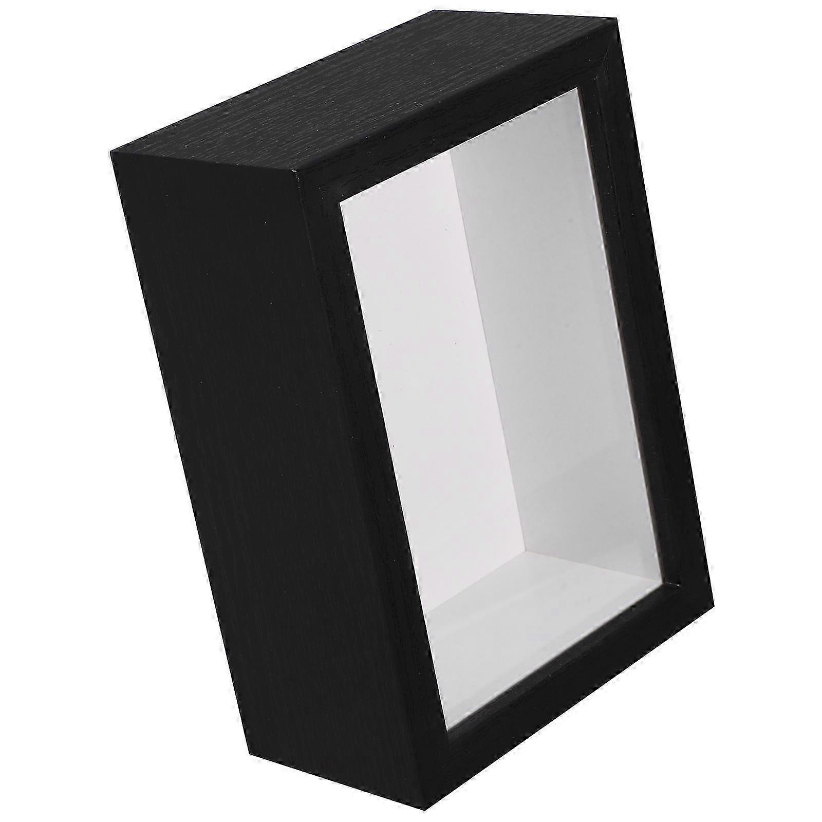 4Pcs Black Wooden Specimen Display Frames for Keepsake Display