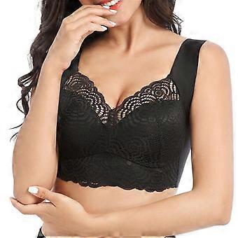 Ultimate Lift Stretch Full-Figure Seamless Lace Cut-Out Bra for Women Gathered Underwear Breathable-lqy