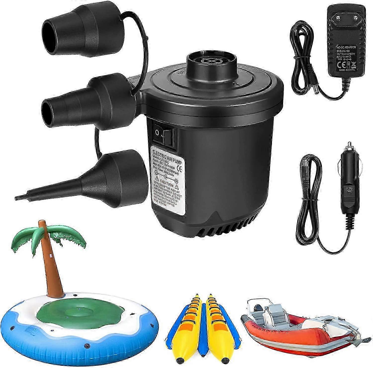Versatile 230V/12V Air Pump With 3 Tips