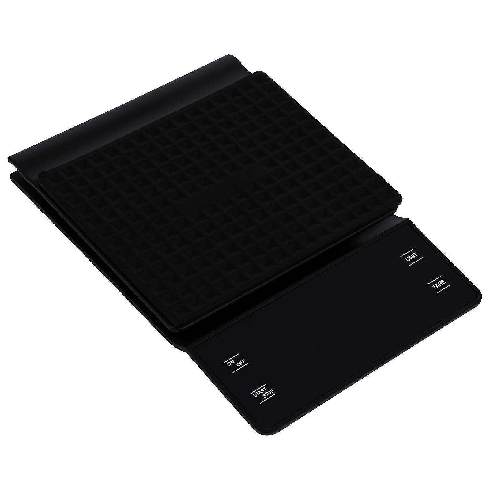 3Pcs 3Kg Electronic Coffee Scale with Timer for Accurate Kitchen Use Black