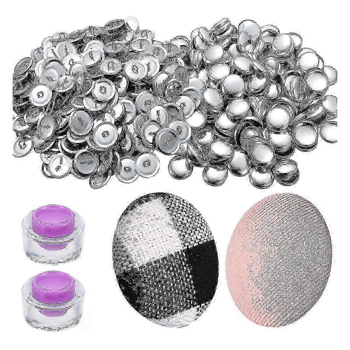 100pc DIY Fabric Cover Button Set