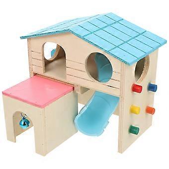 Hamsterhytte i tre for lek og hvile av små dyr
