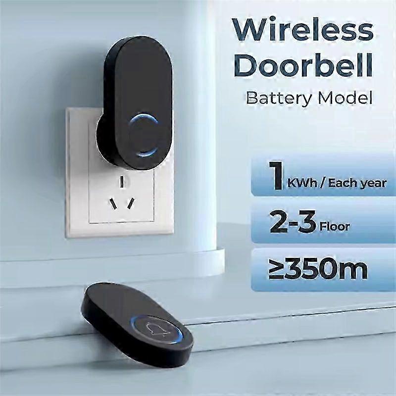 Self-Powered IP44 38-Chime Wireless Doorbell