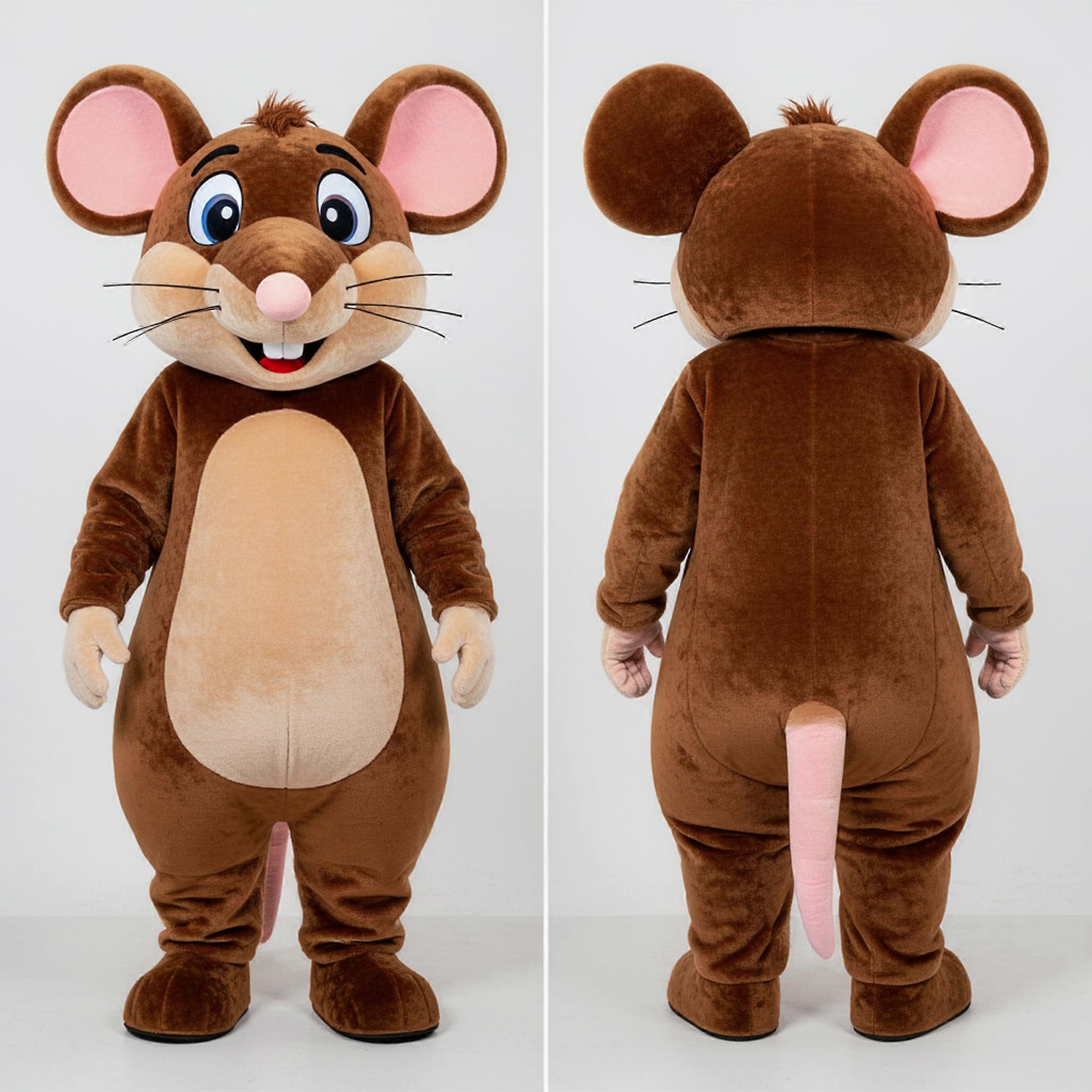 MASTICOT Brown Rounded Ears Rat Mascot