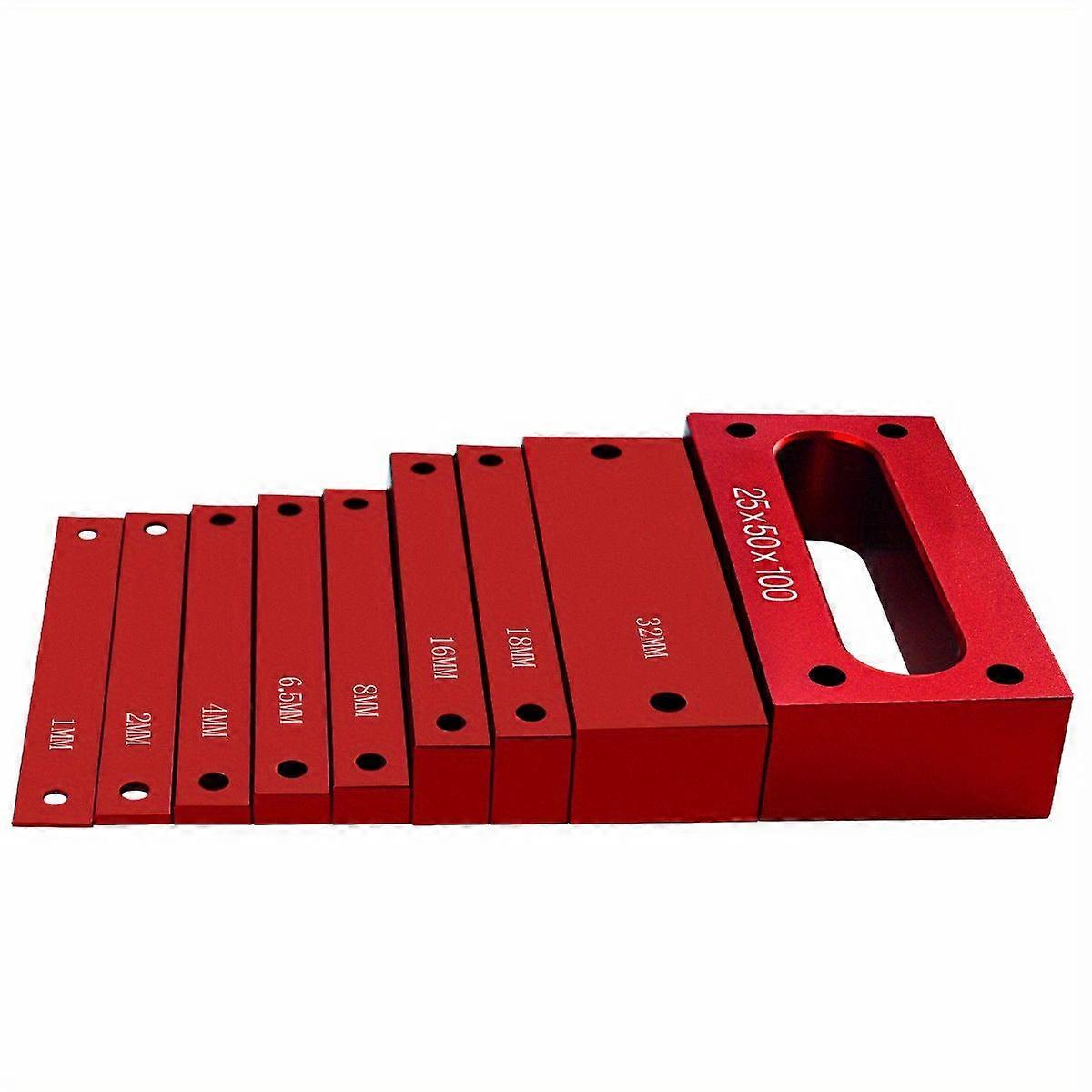 9Pcs Metric Setup Blocks Height Gauge Set - Precision Setup Bar Blocks W/ Size Markings - Stackable Woodworking Measuring Bars