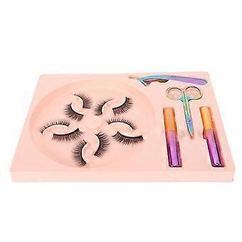 Magnetic False Eyelashes Kit with Eyeliner, 5 Pairs Glue Free Waterproof Reusable