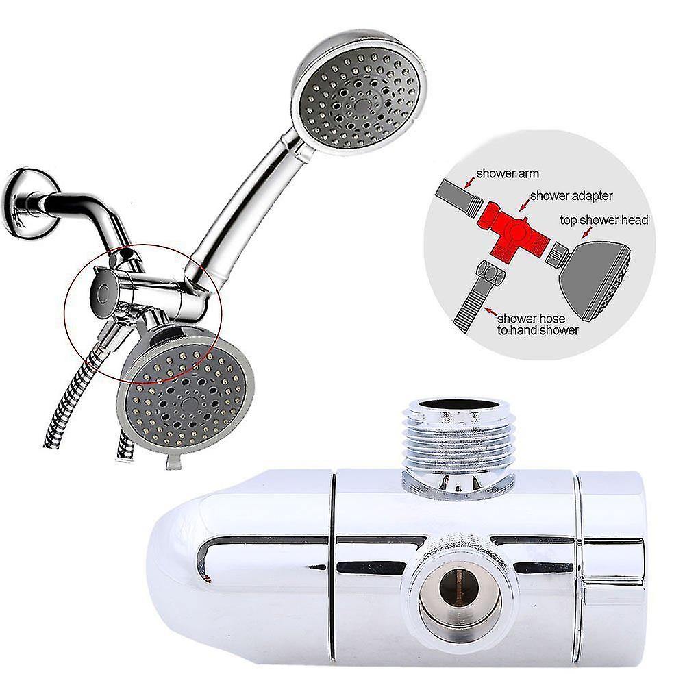 Abs Chrome 3 Way Diverter Hose Fitting T Shape Adapter Connector For