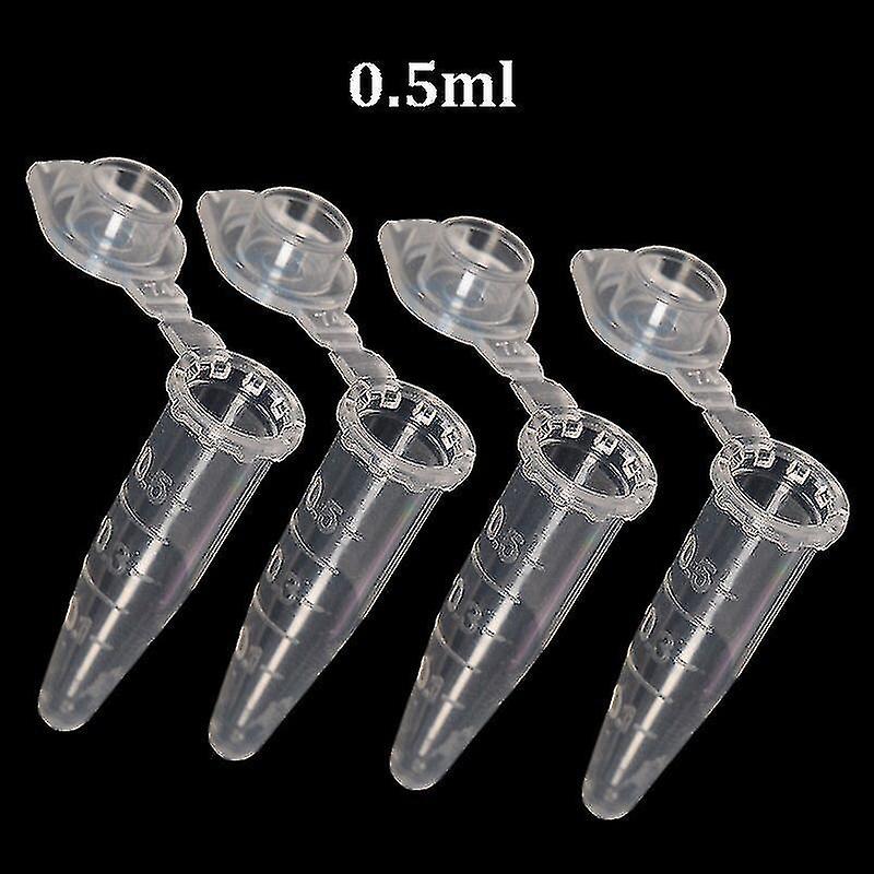 1000pcs 0.2ml/0.5ml/1.5ml Clear Micro Plastic Test Tube Centrifuge Vial Snap Cap Laboratory Centrifu