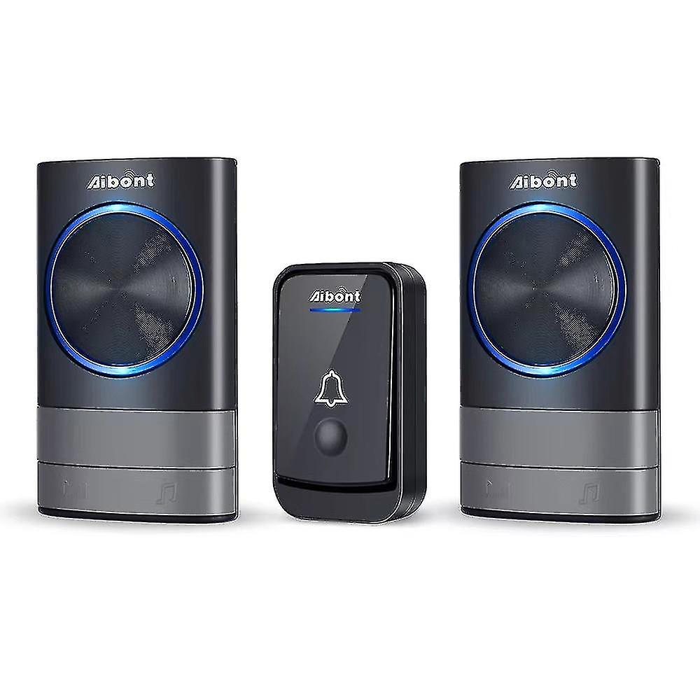 جرس الباب اللاسلكي يميز أجراس الأبواب الأمامية والخلفية مع نطاق يزيد عن 1000 قدم و 45 صفارة مع 4 مستويات من الحجم