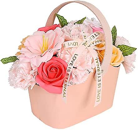 Soap Flower Box, Soap Flower Bouquet with Basket, Artificial Soap Rose, Eternal Beauty, Romance Maker, Creative Gift for Mother's Day Valentine's Day