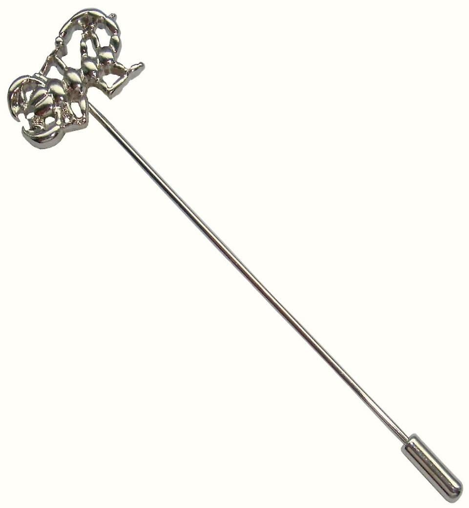Bassin and Brown Scorpion Jacket Lapel Pin - Silver