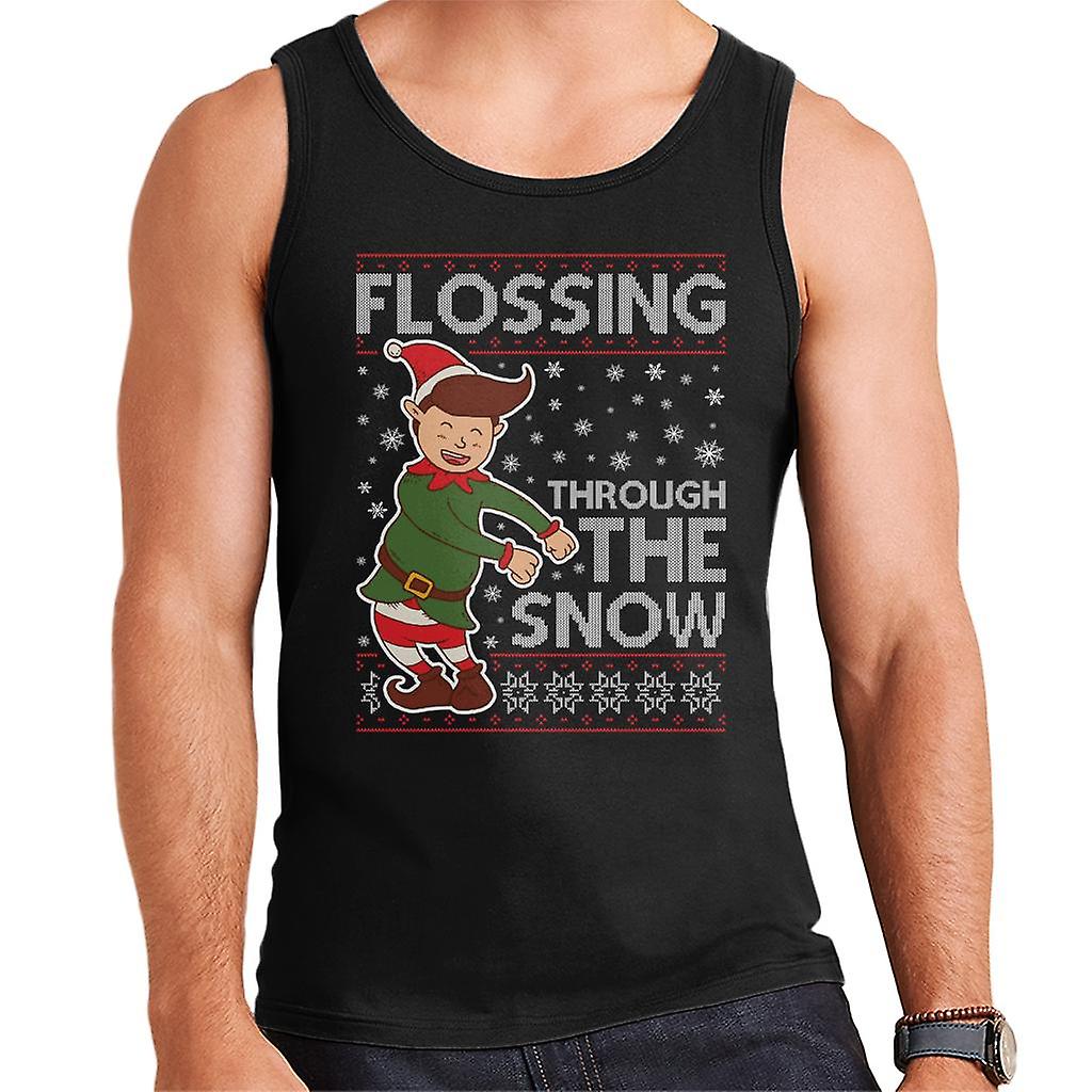 Flossing przez śnieg Boże Narodzenie Elf wzór męska kamizelka z dzianiny