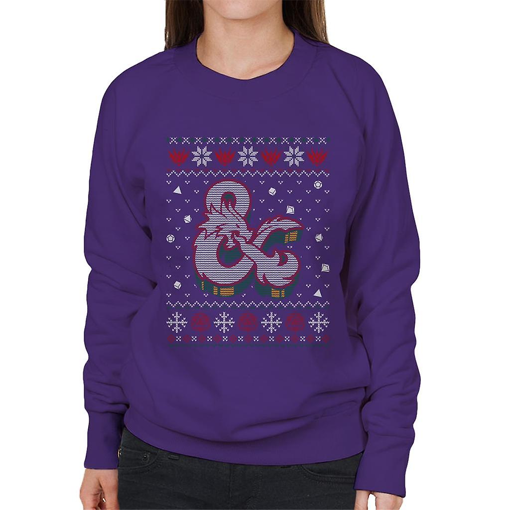 Dungeons & Dragons Ampersand Dragon Christmas Knit Pattern Women's Sweatshirt