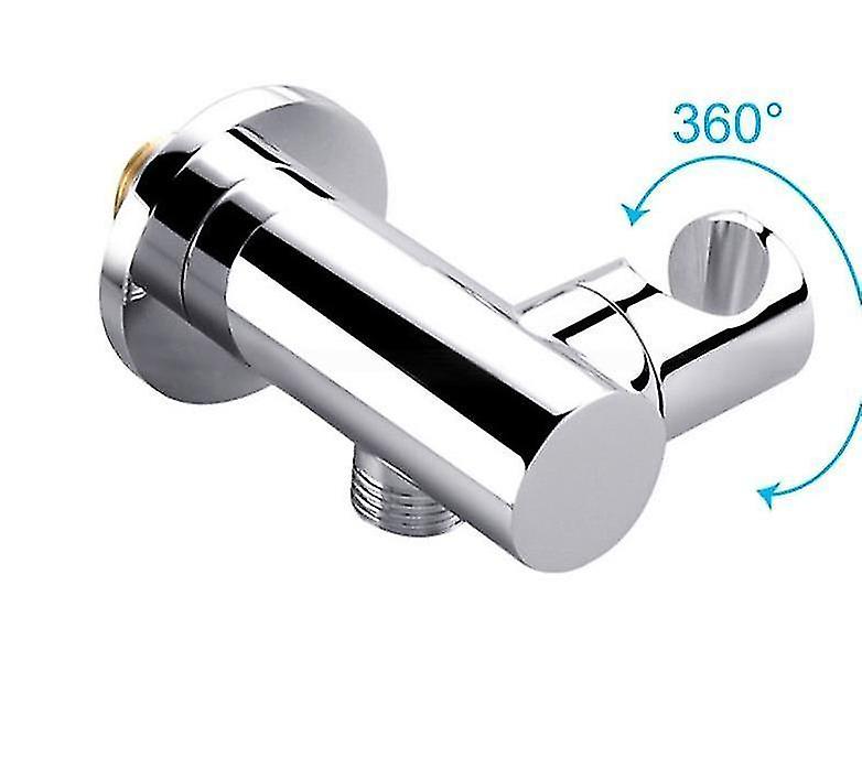 Chrome 3 Brass Wall Mounted H Held Shower Bracket & Hose Connector