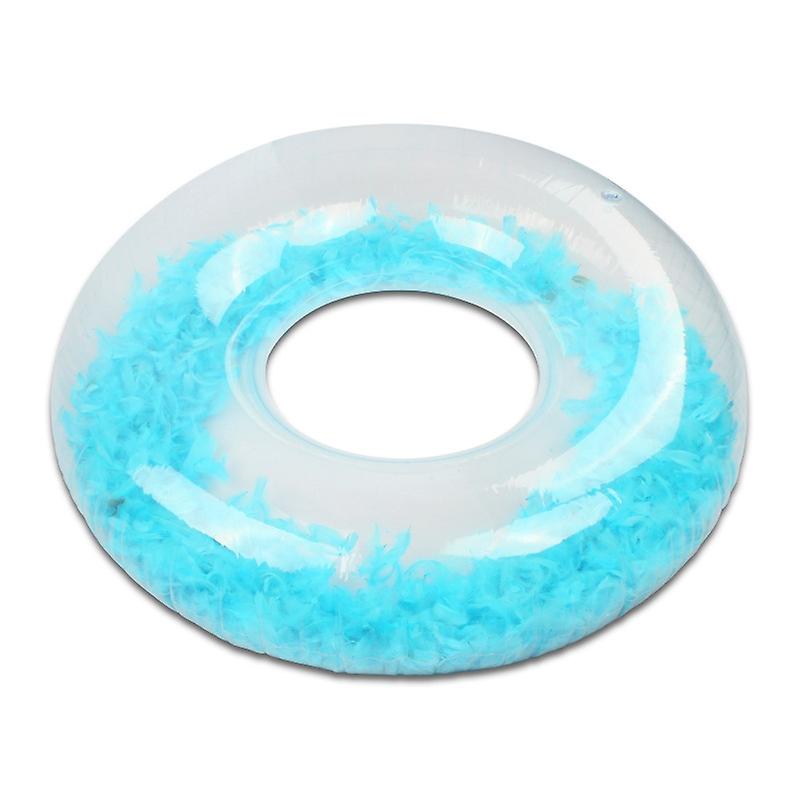Transparent Feather PVC Inflatable Swimming Ring 70cm
