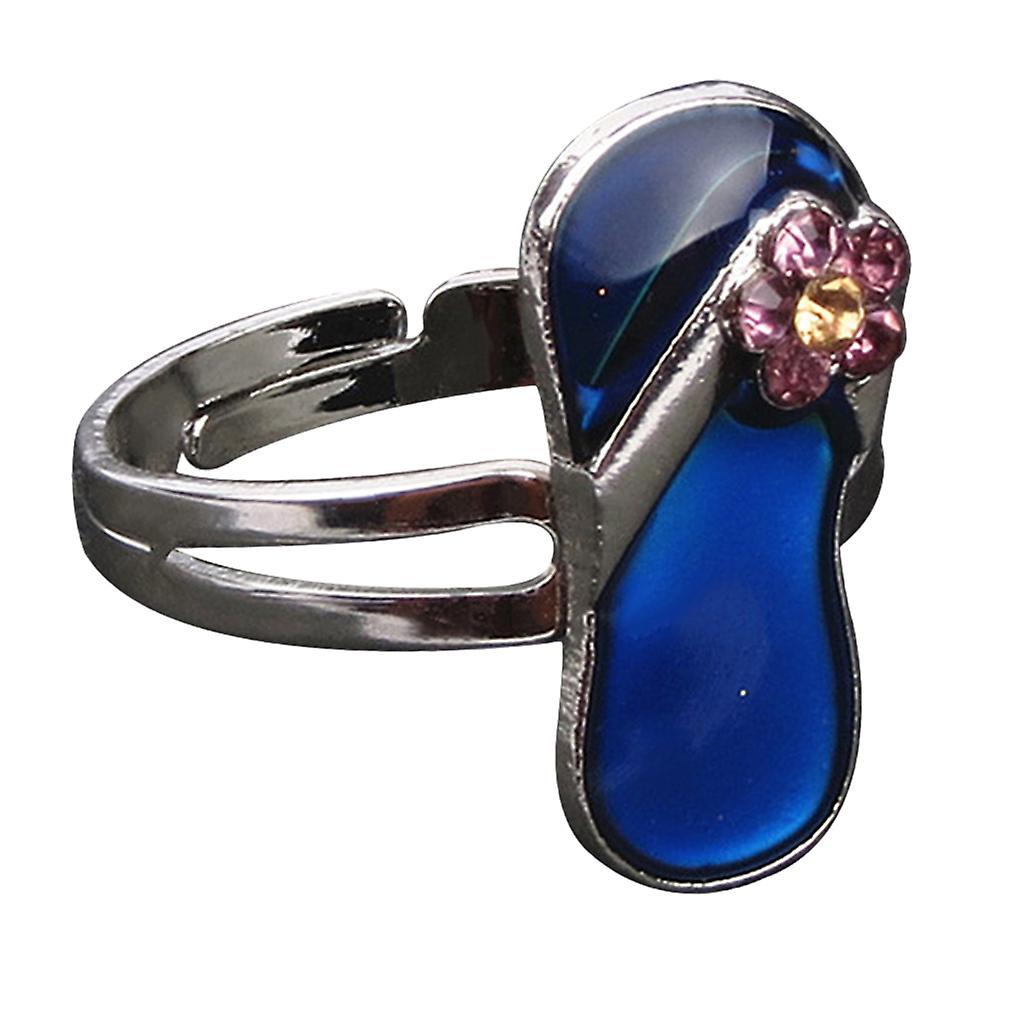 Flip-flops Shape Color Change Mood Ring Emotion Feeling Changeable Adjustable Size