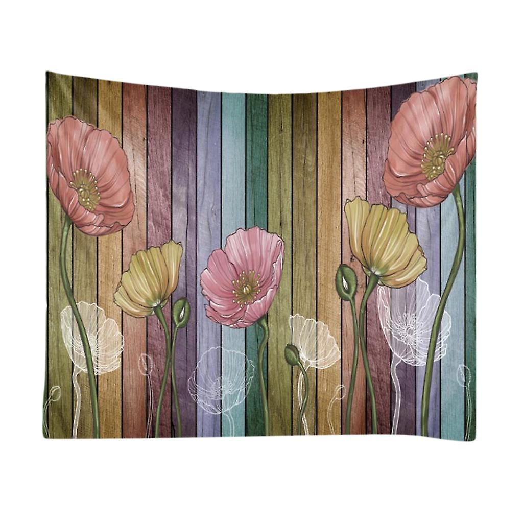 Flower Pattern  Printed Wall Hanging Tapestry Window Curtains Red 230x150cn