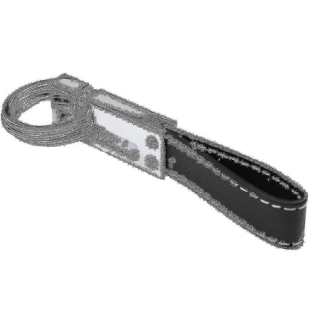 Genuine Leather Belt 3 Loop Strap Quick Release Keyring Keychain Key Fob Ring Black + Silver