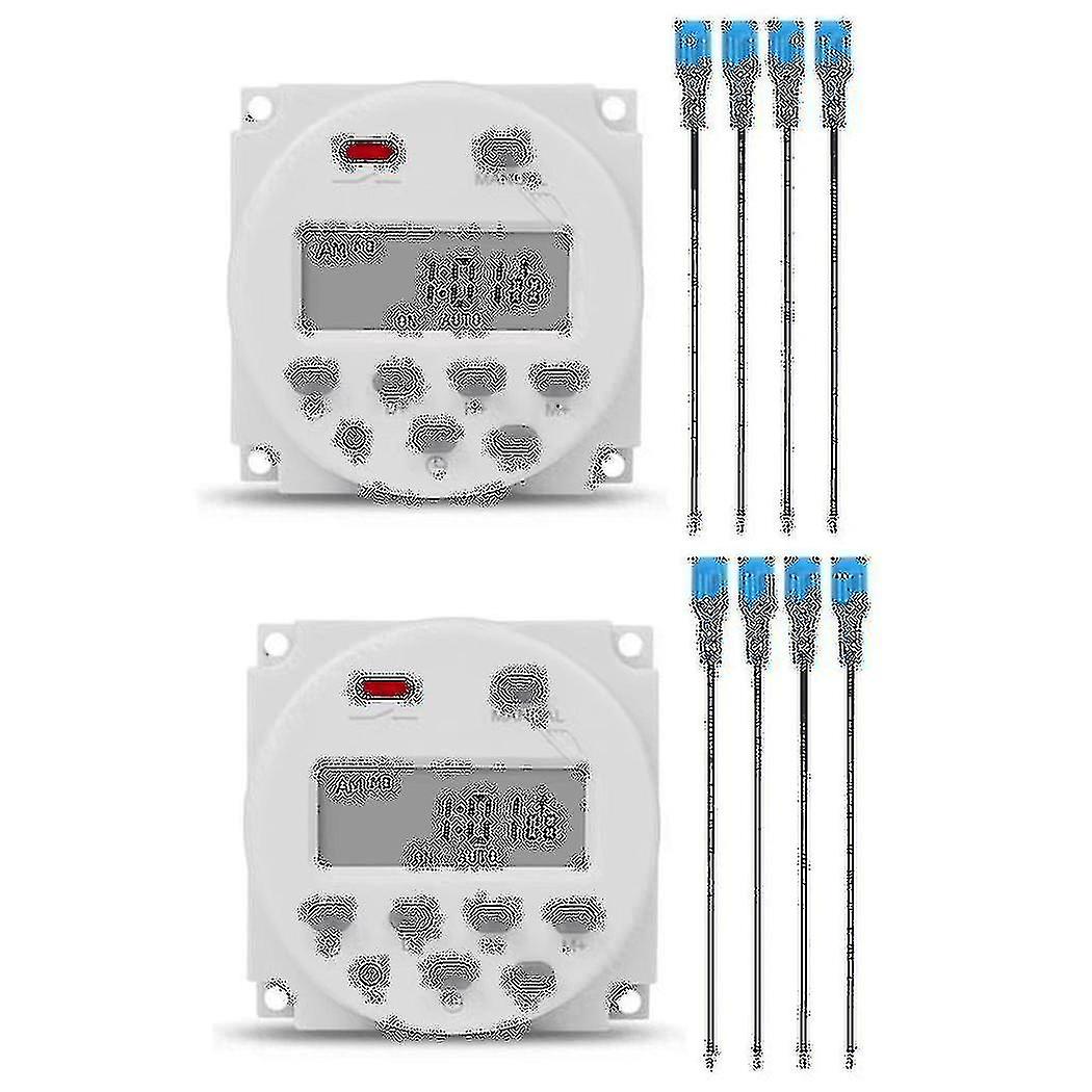 2x Sinotimer 1 Second Interval 12v Digital Lcd Timer Switch 7 Days Weekly Programmable Time Relay P
