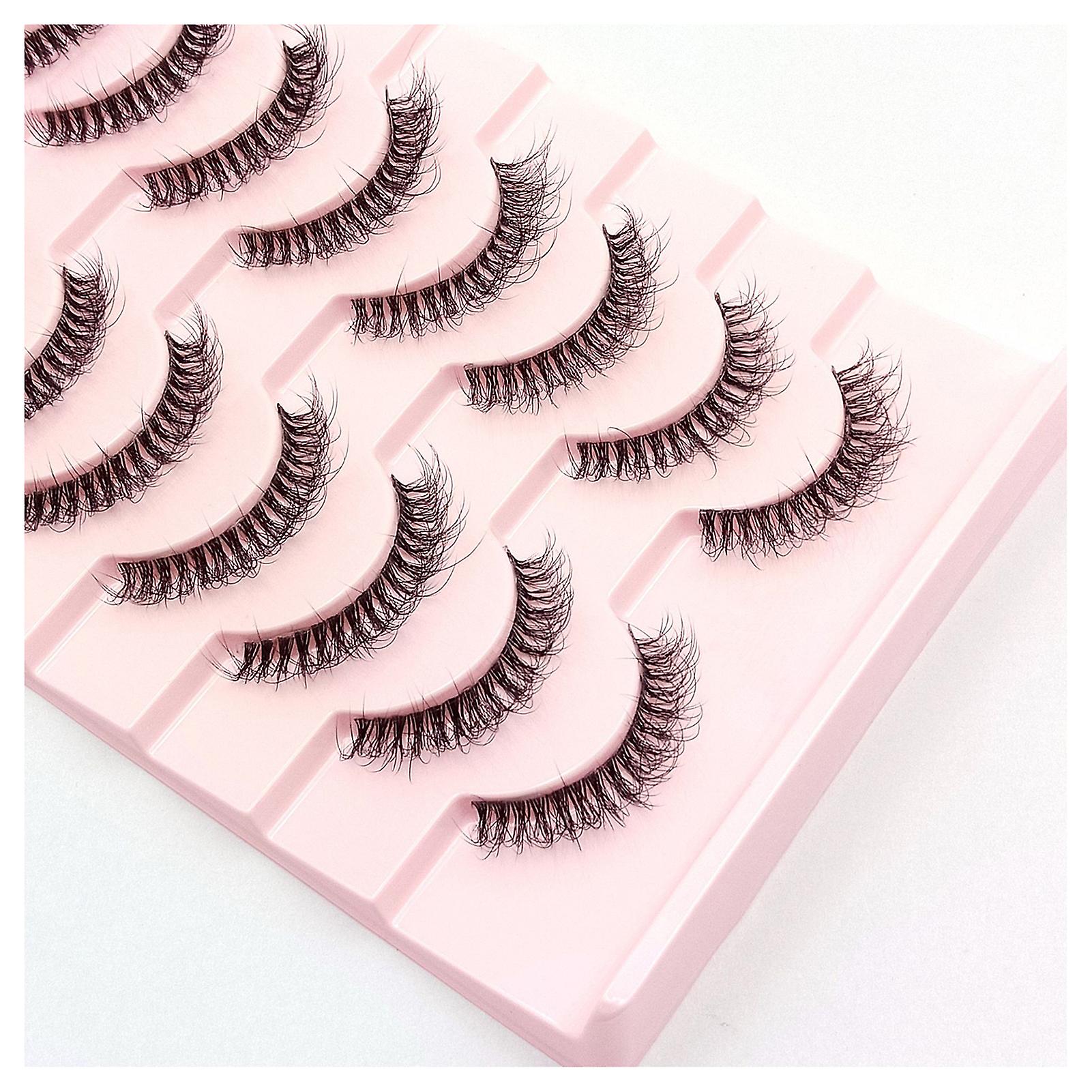 10 Pairs Thick And Curly Fake Lashes Multi-layered Thick Volume Long Lashes