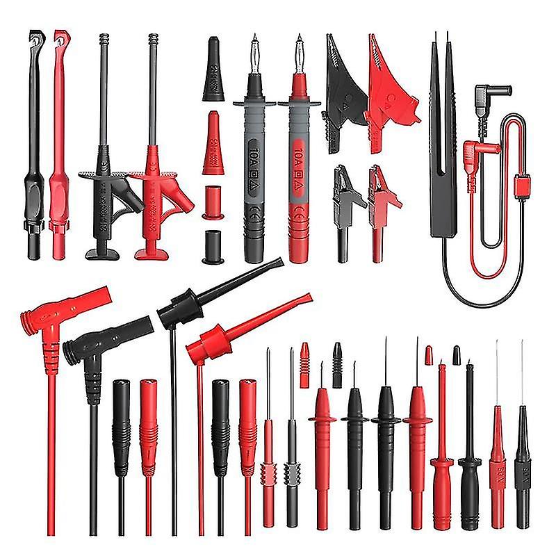 25pcs silikon multimeter test bly kit med utskiftbare threading sonder, alligator klips, test ho