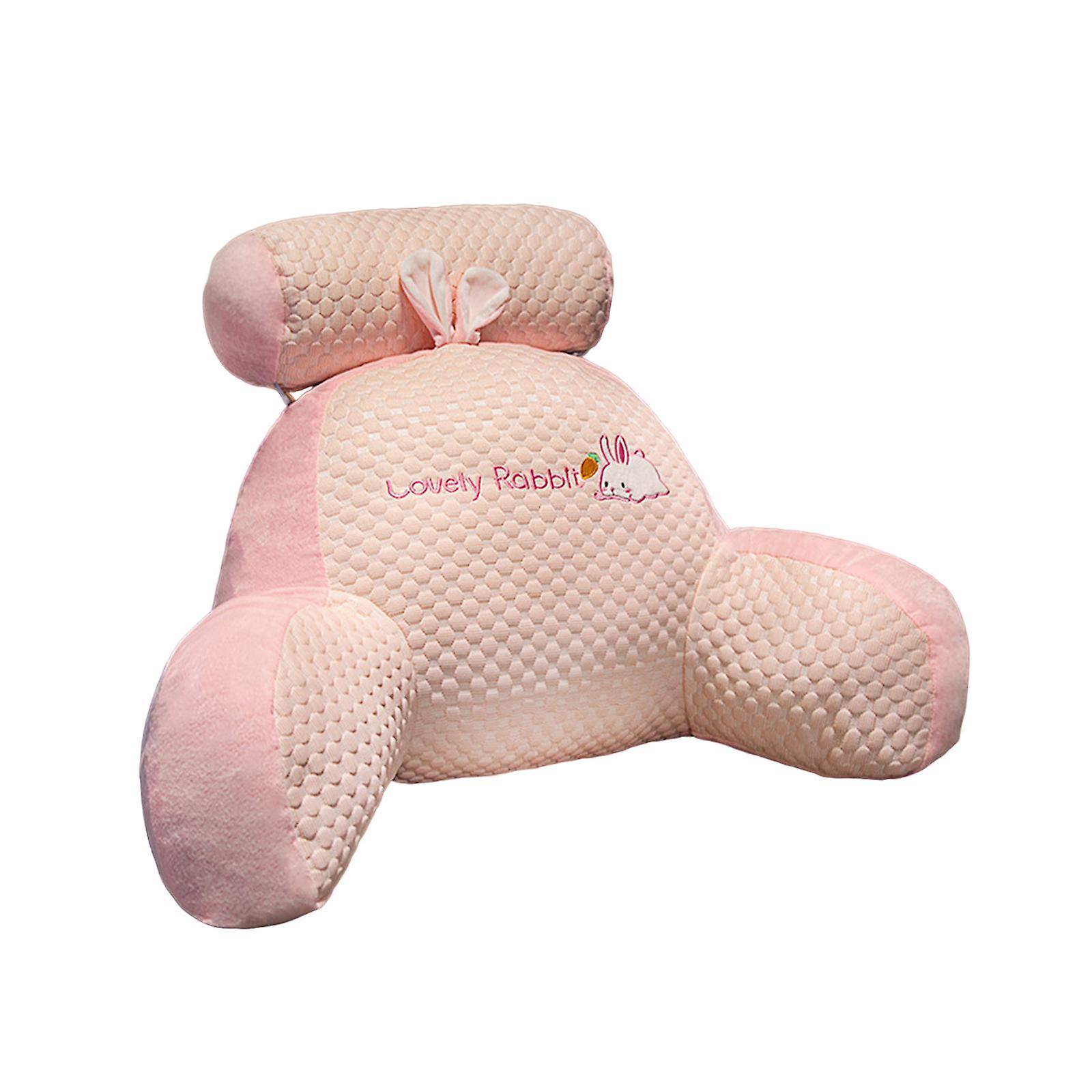 ランバー枕ウォッシャブル刺繍ウエストレストクッション寝室ソファオフィスピンクL