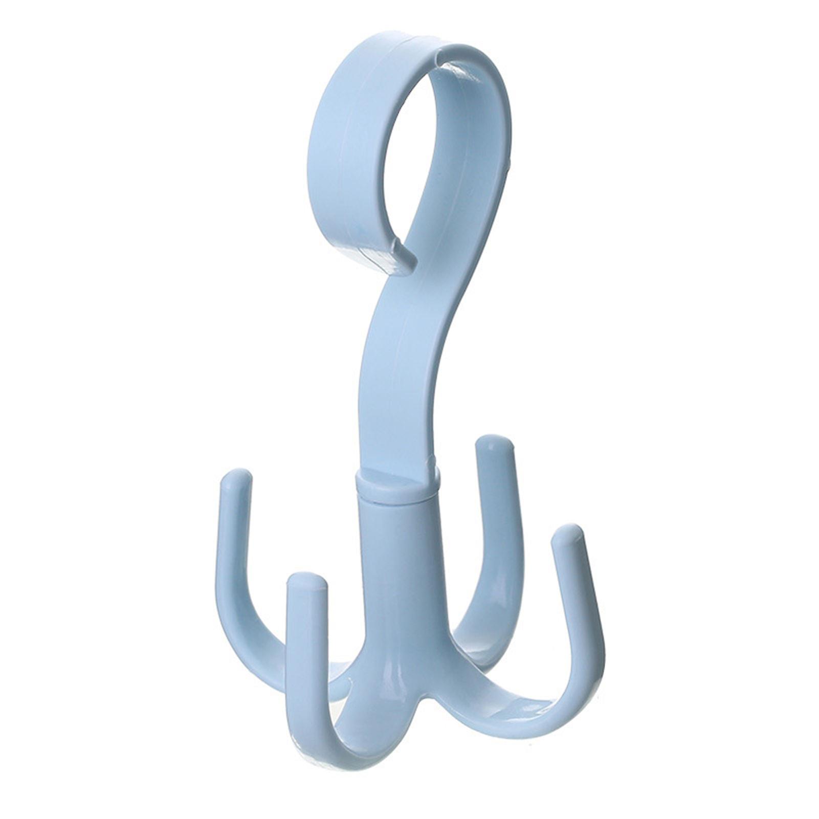 2pcs Wardrobe Stackable Hanger 4 Hook No Drilling Storage Hanging Hook For Belts Scarves Shawls Ties